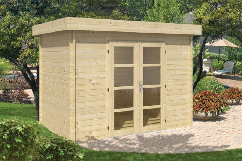 Gartenhaus Blockhütte Minimodern 28mm 200cm x 300cm