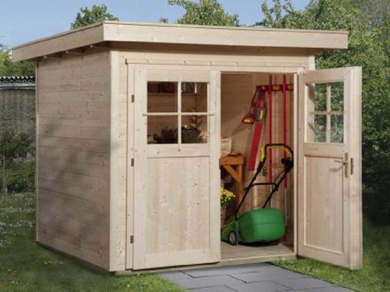 205 x 209cm  Gartenhaus 227 Gr.1, natur, 21 mm