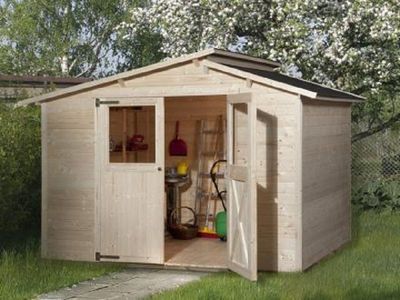 299 x 250cm  Gartenhaus 323 Gr.4, natur, 19 mm