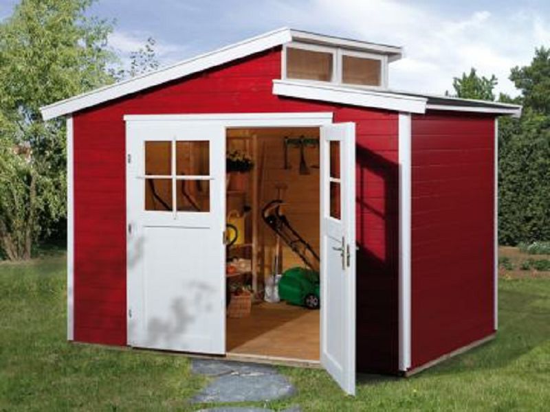 295 x 209cm Gartenhaus 226 Gr.3, schwedenrot, 21 mm