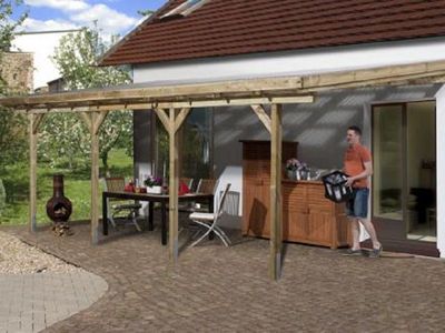 579 x 279cm  Terrassenüberdachung/Anlehncarport 671