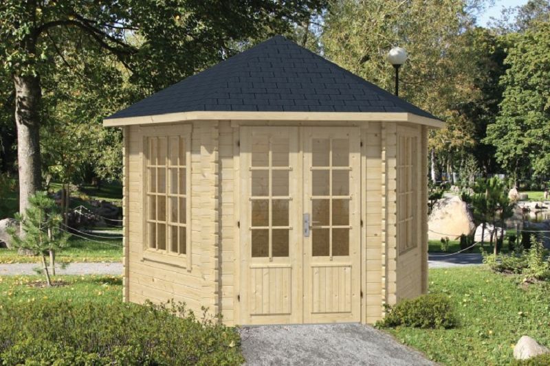Gartenhaus Blockhütte Nora 34mm 300cm x 300cm