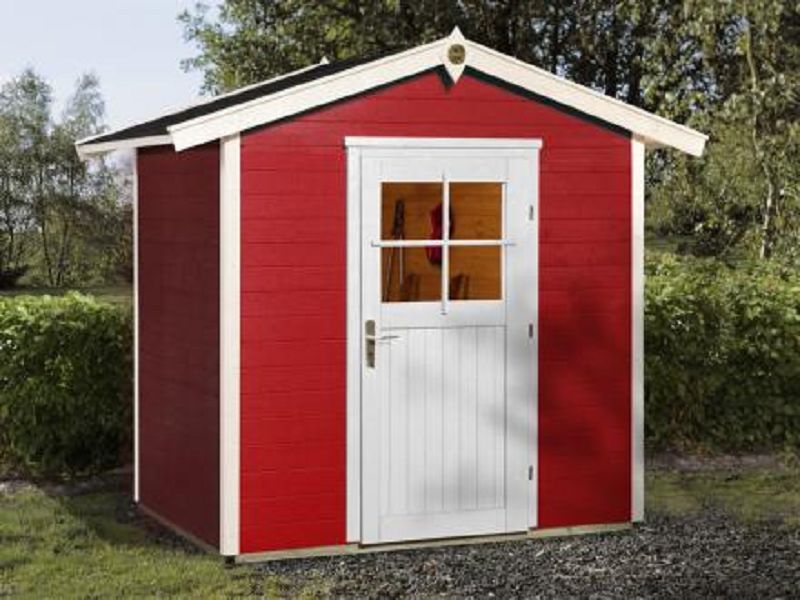 205 x 154cm  Gartenhaus 223 Gr.1, schwedenrot, 21 mm, Einzeltür