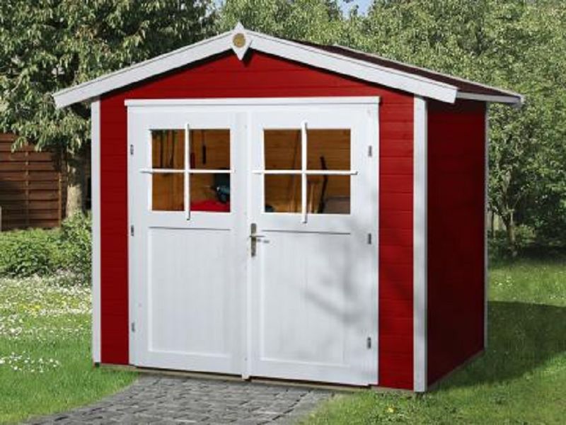 235 x 209cm Gartenhaus 224 Gr.2, schwedenrot, 21 mm, Doppeltür