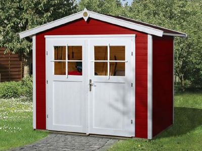 235 x 209cm Gartenhaus 224 Gr.2, schwedenrot, 21 mm, Doppeltür