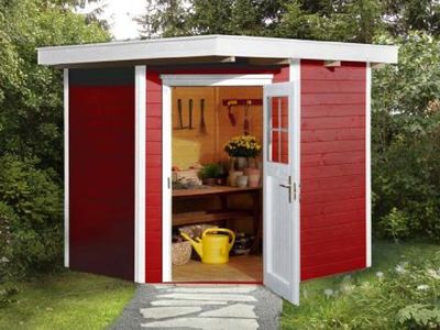 205 x 209cm  Gartenhaus 229 Gr.1, schwedenrot, 21 mm