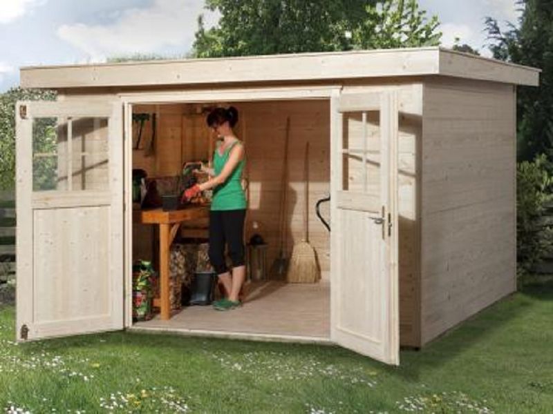 295 x 239cm Gartenhaus 227 Gr.3, natur, 21 mm