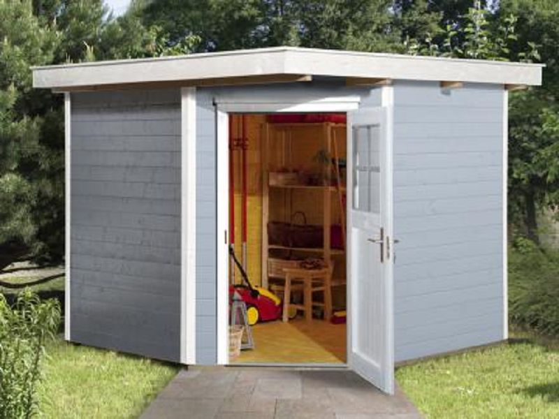 235 x 239cm  Gartenhaus 229 Gr.2, grau, 21 mm