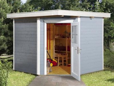 235 x 239cm  Gartenhaus 229 Gr.2, grau, 21 mm