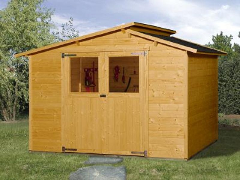 299 x 250cm  Gartenhaus 323 Gr.4, lasiert, 19 mm
