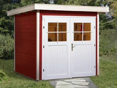 205 x 209cm Gartenhaus 227 Gr.1, schwedenrot, 21 mm