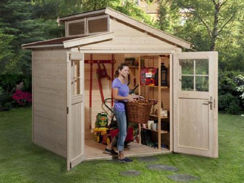 205 x 209cm  Gartenhaus 226 Gr.1, natur, 21 mm