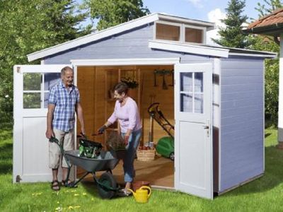 295 x 209cm Gartenhaus 226 Gr.3, grau, 21 mm