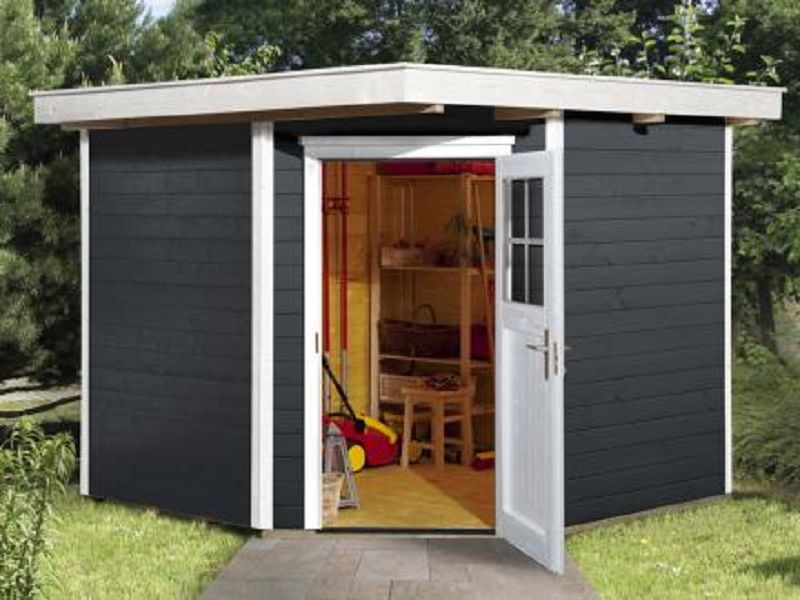 235 x 239cm  Gartenhaus 229 Gr.2, anthrazit, 21 mm
