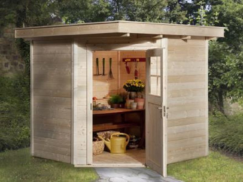 205 x 209cm  Gartenhaus 229 Gr.1, natur, 21 mm