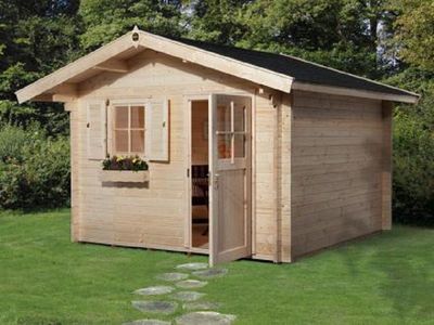 300 x 250cm  Gartenhaus 131 Gr.2, 45 mm, V60, Einzeltür, Einzelfenster