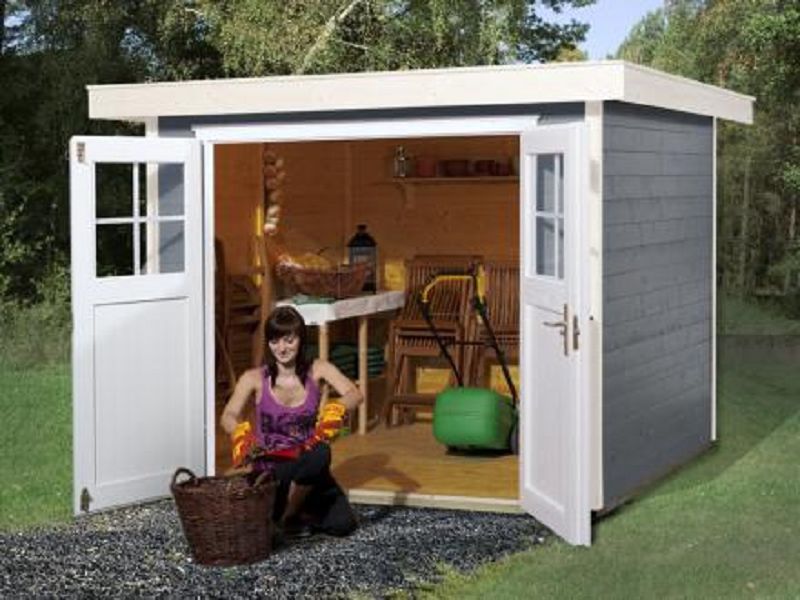 235 x 239cm  Gartenhaus 227 Gr.2, grau, 21 mm