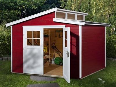 295 x 299cm Gartenhaus 226 Gr.4, schwedenrot, 21 mm