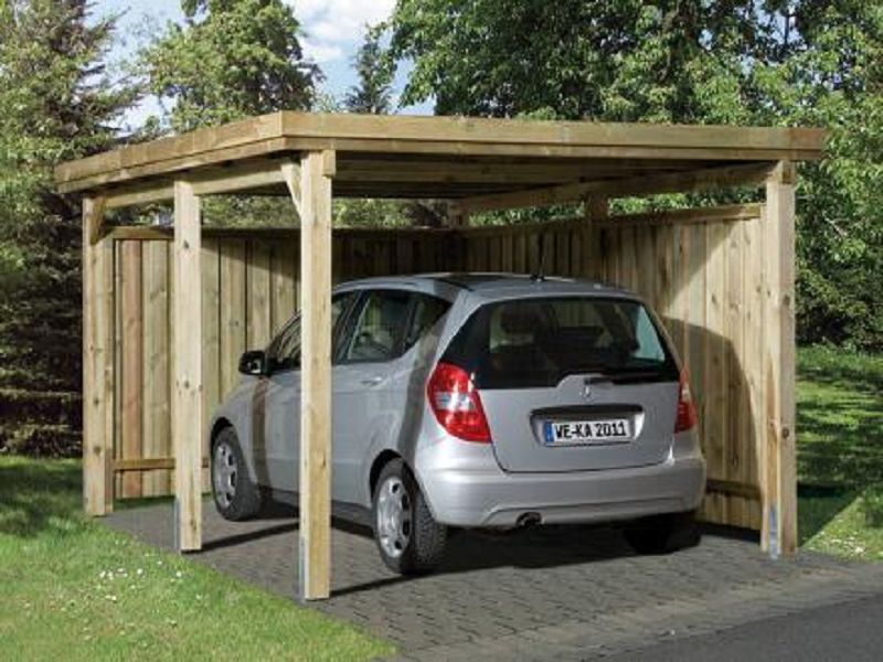 294 x 398cm  Flachdach-Einzelcarport 617 Gr.1