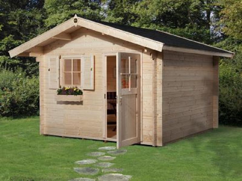 300 x 300cm  Gartenhaus 131 Gr.3, 45 mm Einzeltür, Einzelfenster