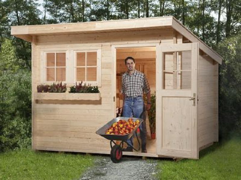 300 x 250cm  Gartenhaus 116 Gr.1, 28 mm, Einzeltür, DF