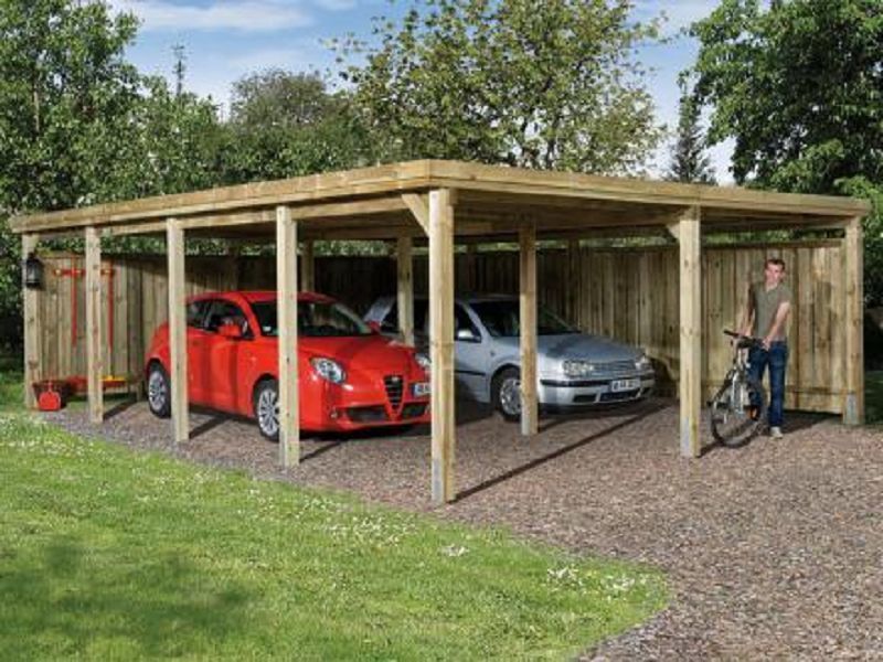 576 x 784cm  Flachdach-Doppelcarport 618 Gr.3
