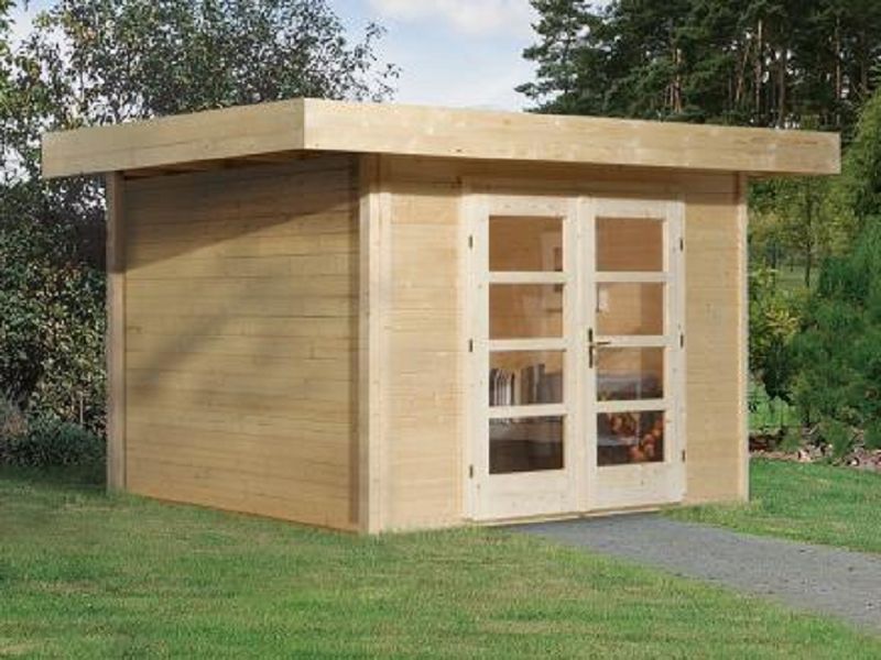 Weka Gartenhaus 126 Gr.2, natur, 28 mm, Doppeltür 295 x 240cm