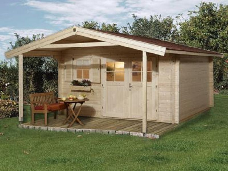 380 x 580cm  Gartenhaus 136 A Gr.2, 45 mmEinzelfenster