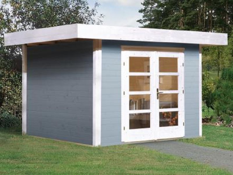 Weka  Gartenhaus 126 Gr.2, grau, 28 mm, Doppeltür 295 x 240cm