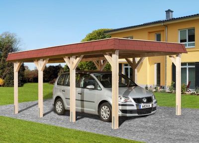 294 x 591cm  Leimholz-Flachdach Einzelcarport 615 Gr.1