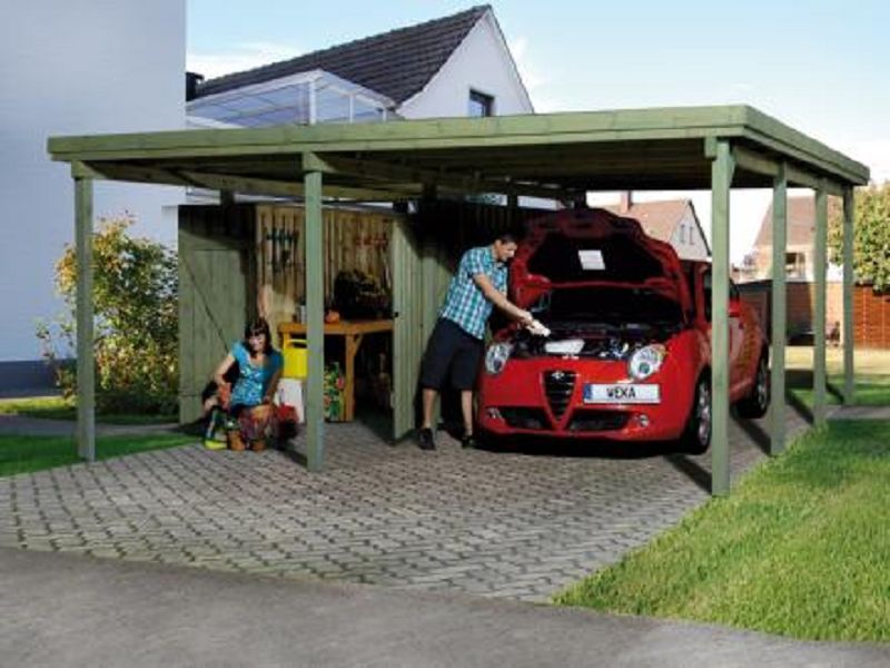 478 x 579cm  Carport 607 Gr.2, inkl. XL Geräteraum