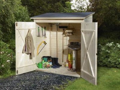 163 x 85cm  Garten-/Terrassenschrank 361 Gr.2 Flachdach, 14mm, Doppeltür