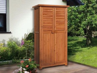 80 x 43cm  Balkon/Terrassenschrank 195 B, Doppeltür, 3 Einlegeböden