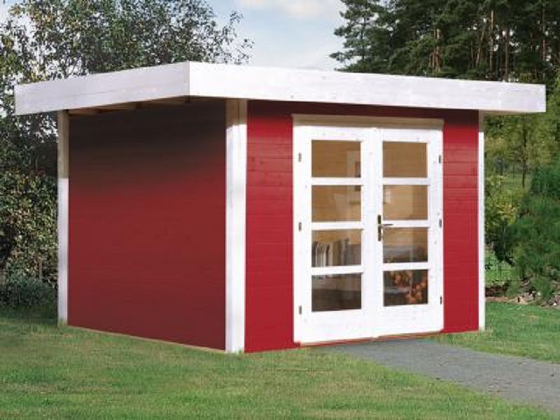 Weka  Gartenhaus 126 Gr.2, schwedenrot, 28 mm, Doppeltür 295 x 240cm