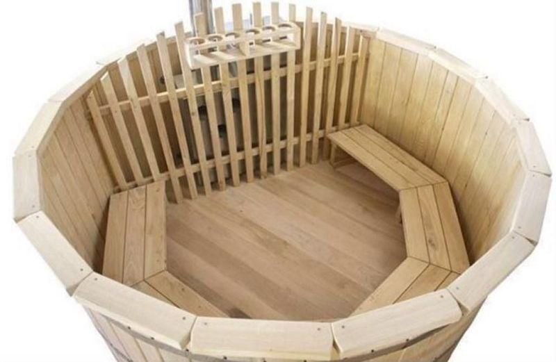150cm Thermoholz Badefass Badezuber Badebottich mit Innenofen
