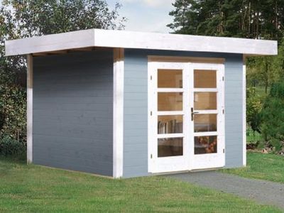 Weka  Gartenhaus 126 Gr.3, grau, 28 mm, Doppeltür 295 x 300cm