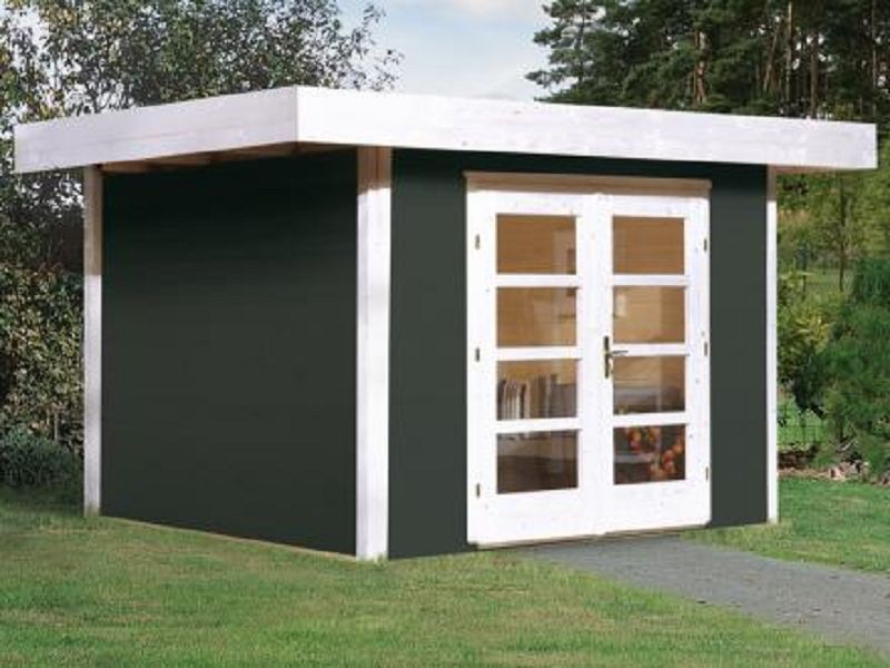 Weka  Gartenhaus 126 Gr.3, anthrazit, 28 mm, Doppeltür 295 x 300cm