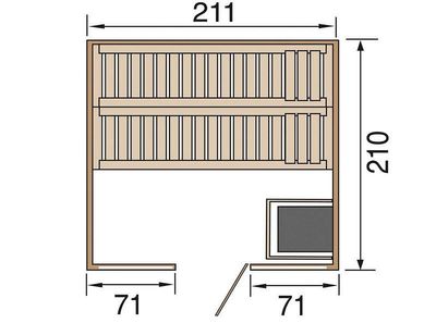 weka Desgin-Sauna KEMI PANORAMA 3 inkl. Saunaofen 7,5 kW OS inkl. Farvisionen Set A