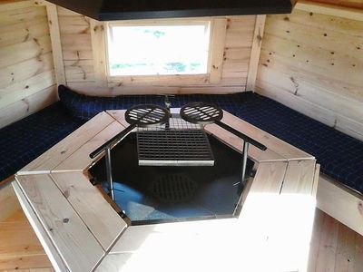 6 eckige Grillkota Grillhütte 7m²
