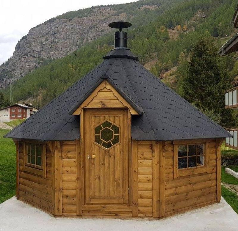 Grillkota Grillhütte 14,9m², 45mm Wandstärke
