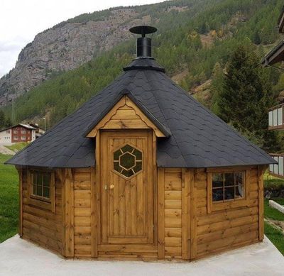 Grillkota Grillhütte 14,9m², 45mm Wandstärke