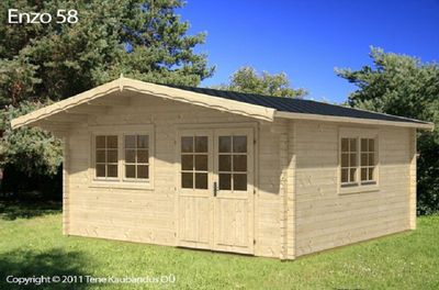Gartenhaus mit Isolierverglasung ENZO B 70mm 400X400cm