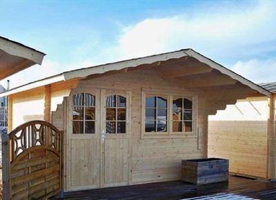 Gartenhaus mit Isolierverglasung ENZO D 70mm 500X500cm