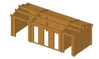 Ferienhaus mit Isolierverglasung LEON B 70mm 725x450cm Gartenhaus