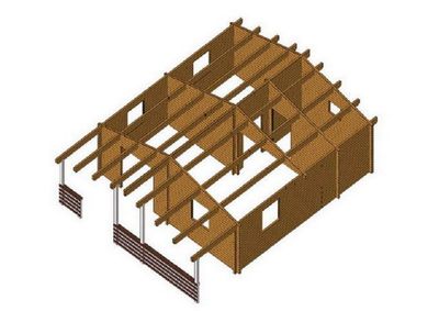 Ferienhaus mit Isolierverglasung PETRA 70mm 620x620cm Gartenhaus
