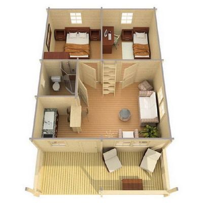 Gartenhaus mit Isolierverglasung TOLEDO A 70mm 595x646cm