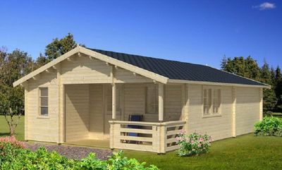 Ferienhaus mit Isolierverglasung ALMERIA A 70mm 595x797cm Gartenhaus