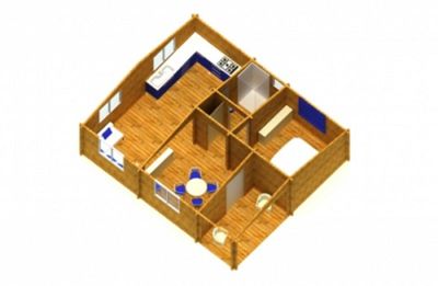 Ferienhaus mit Isolierverglasung ARLANZON A 70mm 626x740cm Gartenhaus
