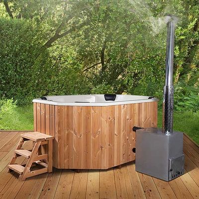Badezuber für 9 Pers. 2.4×1.8m mit GFK Einsatz Oxagonal