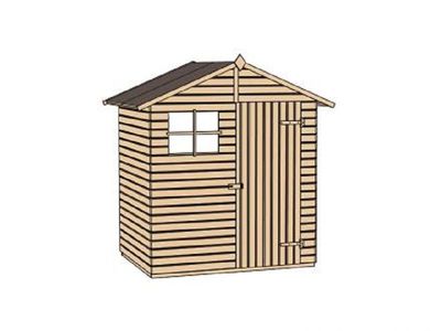 180 x 100cm  Gerätehaus 345 Gr.1, 14 mm, Einzeltür, o. Boden